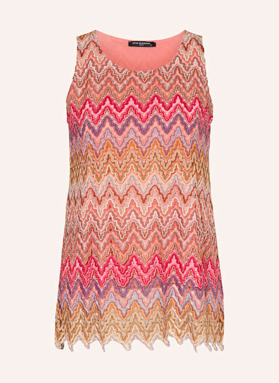 Ana Alcazar Spitzentop mit Glitzergarn LACHS/ NEONROT/ BLAU