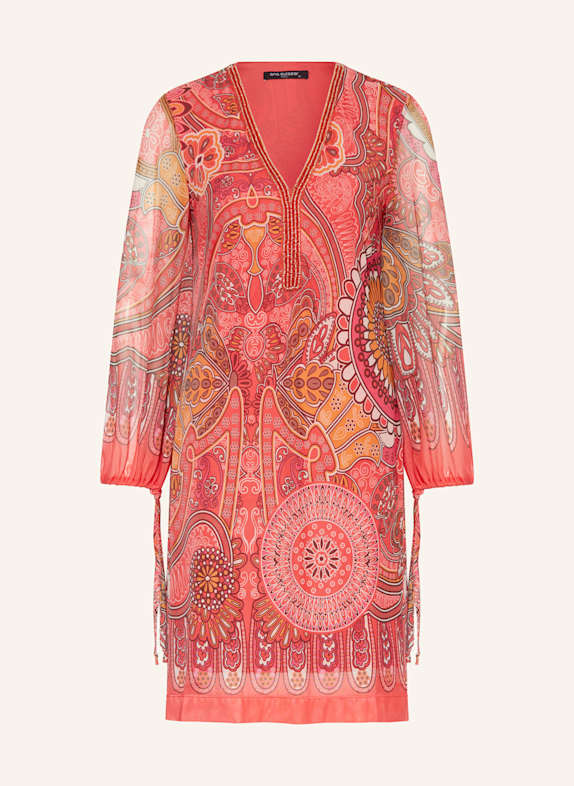 Ana Alcazar Mesh-Kleid mit Schmucksteinen PINK/ HELLROT/ DUNKELORANGE