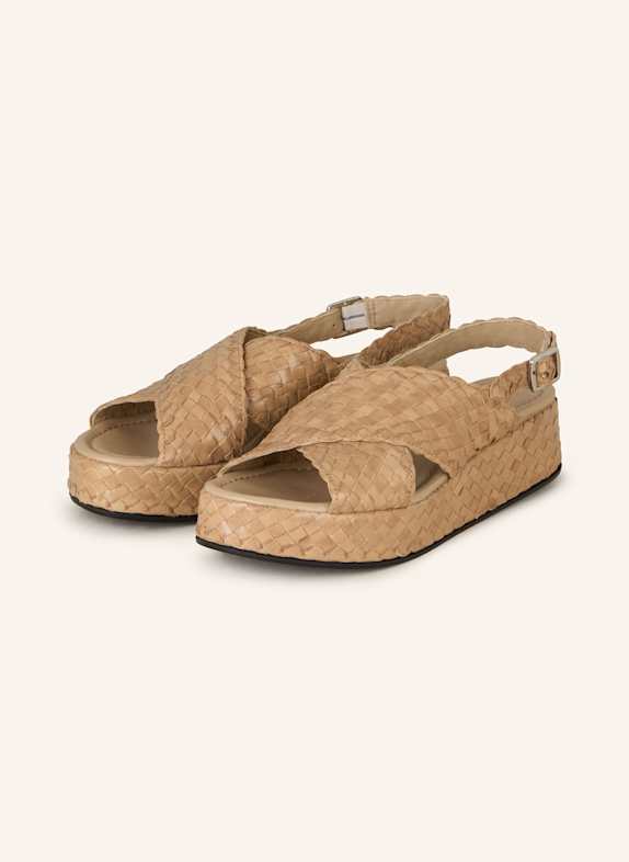 PONS QUINTANA Plateau-Sandalen FORLI CAMEL