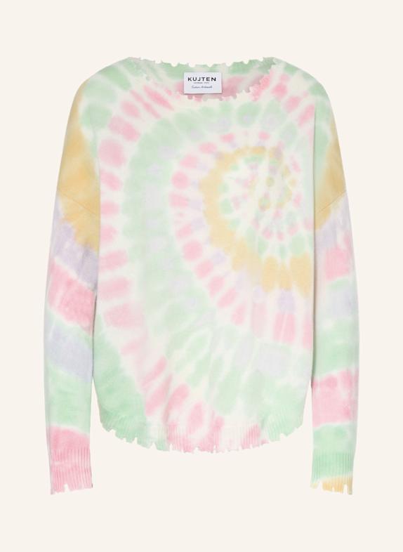 KUJTEN Cashmere sweater MELA SUNNY MINT/ LIGHT YELLOW/ LIGHT PURPLE