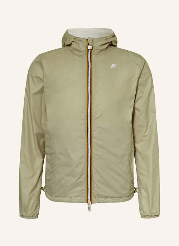 K-WAY Reversible jacket JAKE PLUS.2 DOUBLE LIGHT GRAY/ LIGHT GREEN