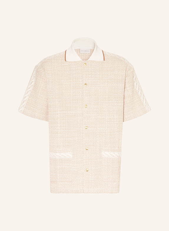 DRÔLE DE MONSIEUR Kurzarm-Hemd Comfort Fit aus Tweed ECRU/ BEIGE
