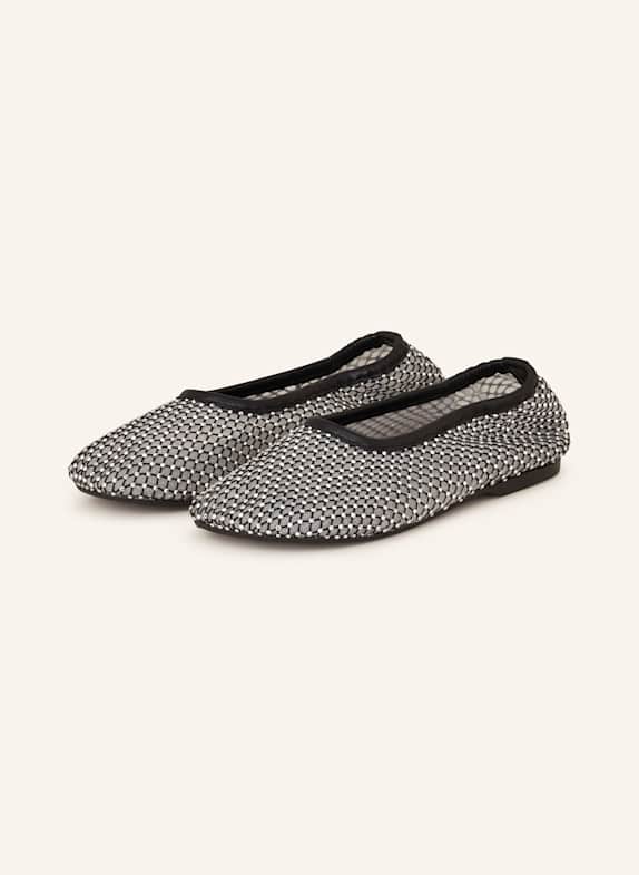 ALOHAS Ballerinas LORAIN mit Schmucksteinen SCHWARZ/ SILBER