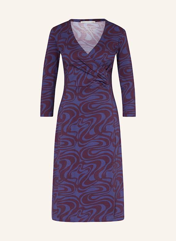 LANIUS Jerseykleid mit 3/4-Arm DUNKELLILA/ DUNKELROT