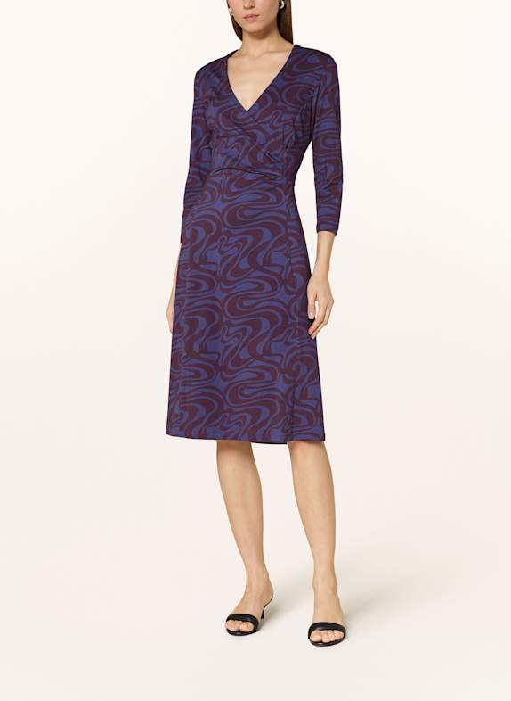 LANIUS Jerseykleid mit 3/4-Arm DUNKELLILA/ DUNKELROT