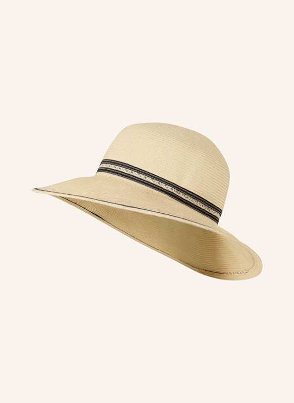 LOEVENICH Hut mit Spitze BEIGE/ SCHWARZ
