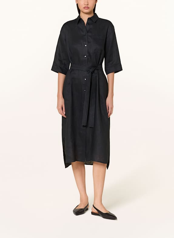 MM Hemdblusenkleid SALUTE aus Leinen SCHWARZ