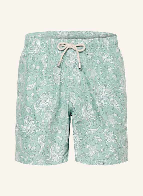 MC2 SAINT BARTH Badeshorts HELLGRÜN/ WEISS