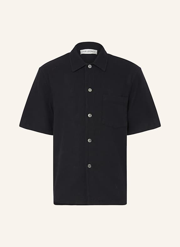 OUR LEGACY Kurzarm-Hemd Boxy Fit SCHWARZ