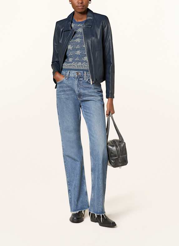 OAKWOOD Lederjacke DUNKELBLAU