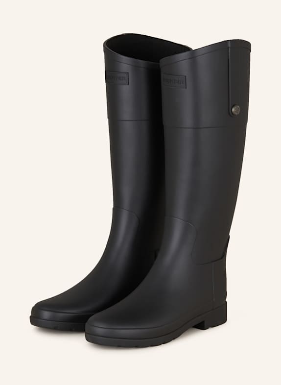 HUNTER Gummistiefel REFINED RIDING SCHWARZ