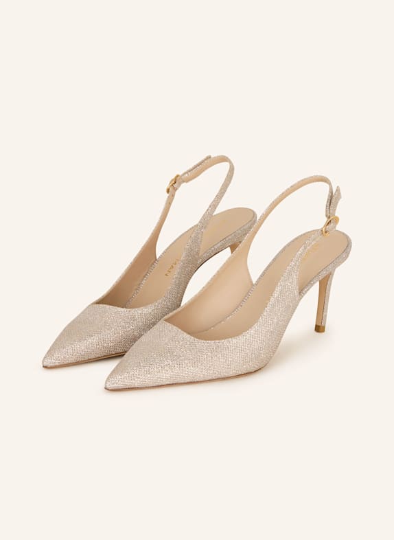STUART WEITZMAN Slingpumps STUART POWER mit Schmucksteinbesatz SILBER