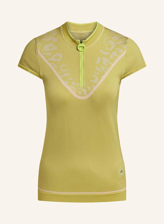 adidas by Stella McCartney Funkcyjna koszulka polo TRUENATURE CIEMNOŻÓŁTY/ BIAŁY/ BLADORÓŻOWY