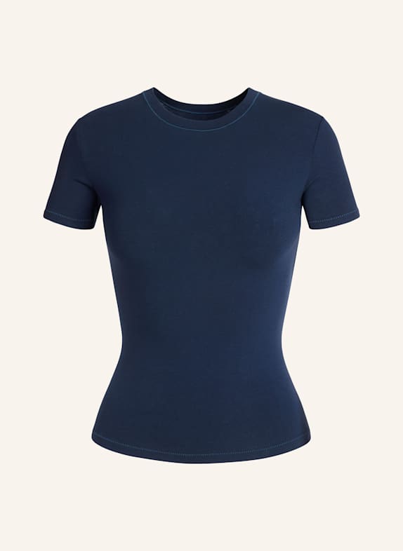 SKIMS COTTON JERSEY lounge shirt NAVY