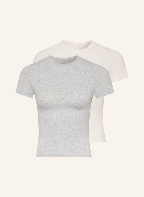 SKIMS 2er-Pack T-Shirts COTTON JERSEY LIGHT HEATHER GREY-M