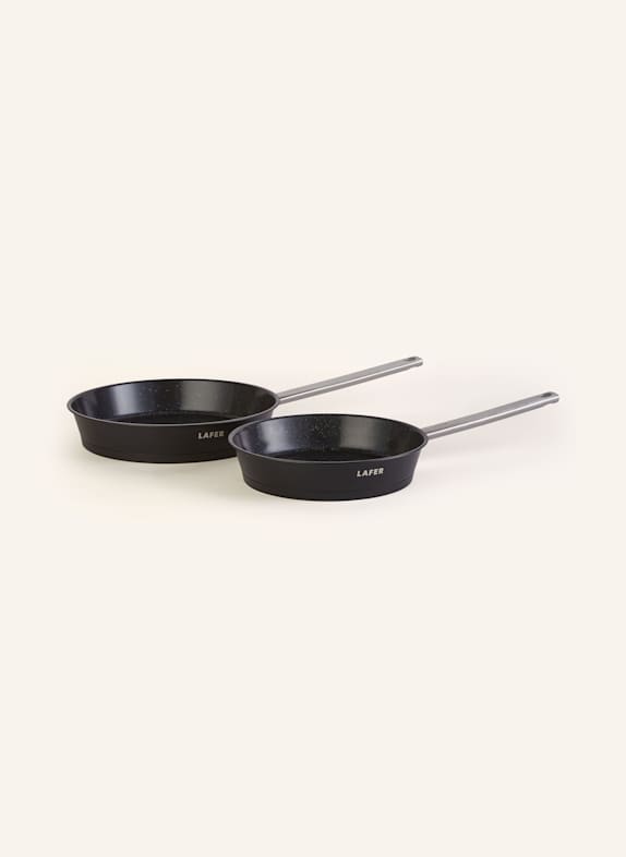 JOHANN LAFER EDITION 2-piece Pans set BLACK/ SILVER