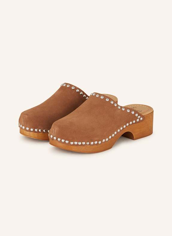 È MIA Clogs mit Nieten BRAUN