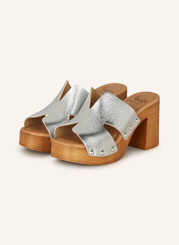 È MIA Mules mit Nieten SILBER