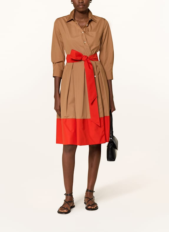 sara roka Kleid ELENAT CAMEL / ORANGE