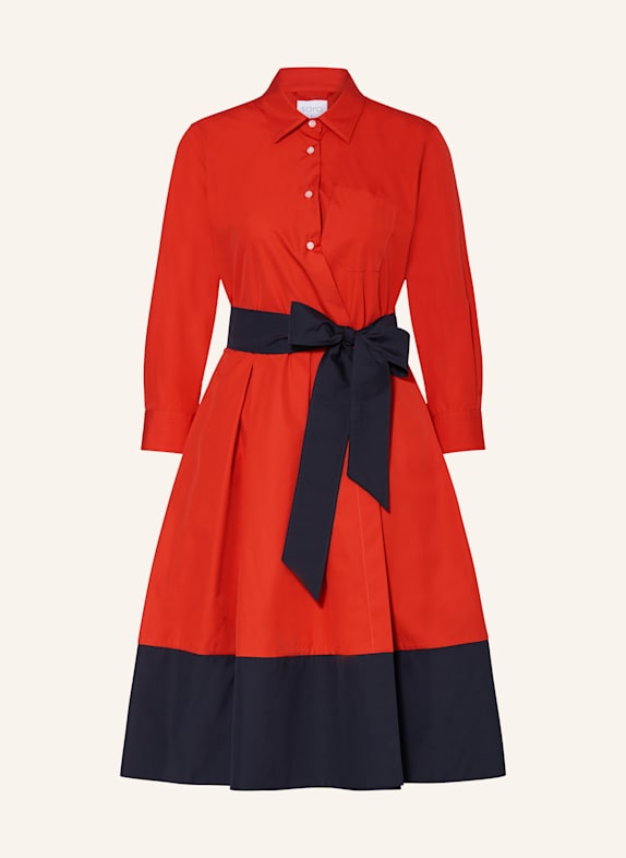 sara roka Kleid ELENAT ROT / DUNKELBLAU