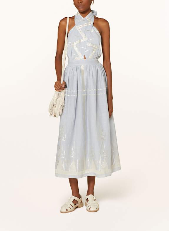 Greek Archaic Kori Strandkleid ROOTS mit Glitzergarn HELLGRAU/ CREME