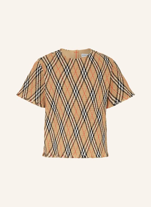 BURBERRY T-Shirt HELLBRAUN/ SCHWARZ/ ROT