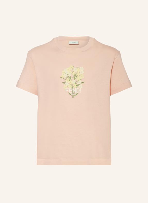 FENDI T-shirt JASNOPOMARAŃCZOWY