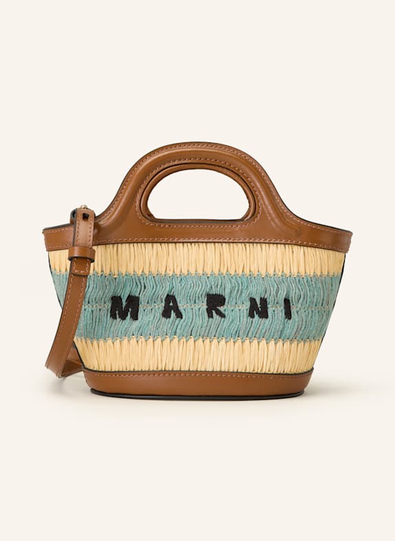 MARNI Handtasche MICRO HELLBRAUN/ BLAU/ BRAUN