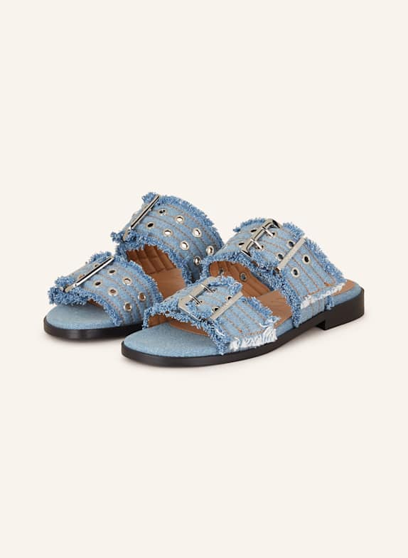 GANNI Slides 928 FADED DENIM