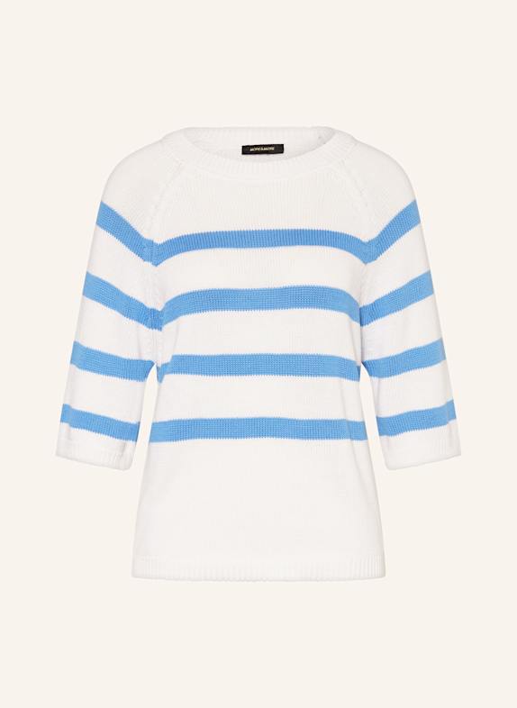 MORE & MORE Corneliani linen polo shirt BLUE/ WHITE