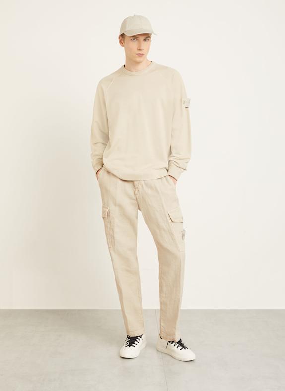 STONE ISLAND Cargobroek GHOST Regular Fit van linnen BEIGE