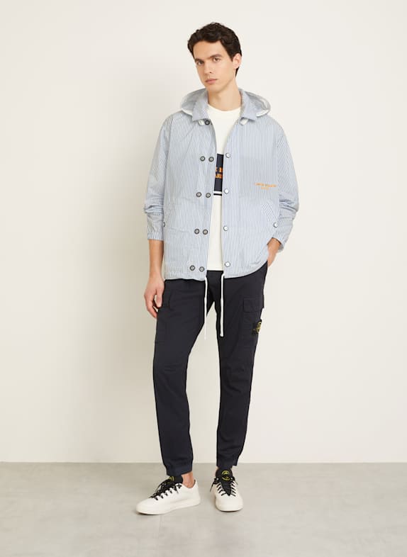 STONE ISLAND Jas MARINA met afneembare capuchon BLAUW / WIT