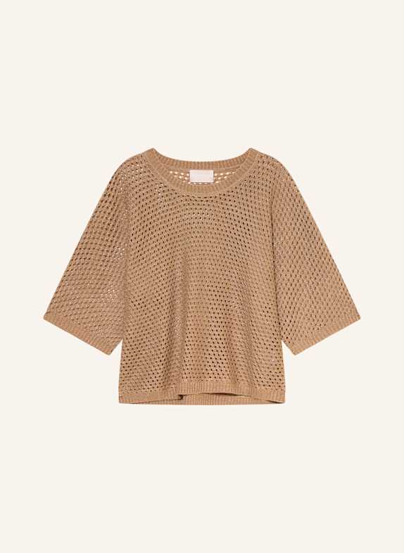 HEMISPHERE Linen sweater with glitter thread BEIGE