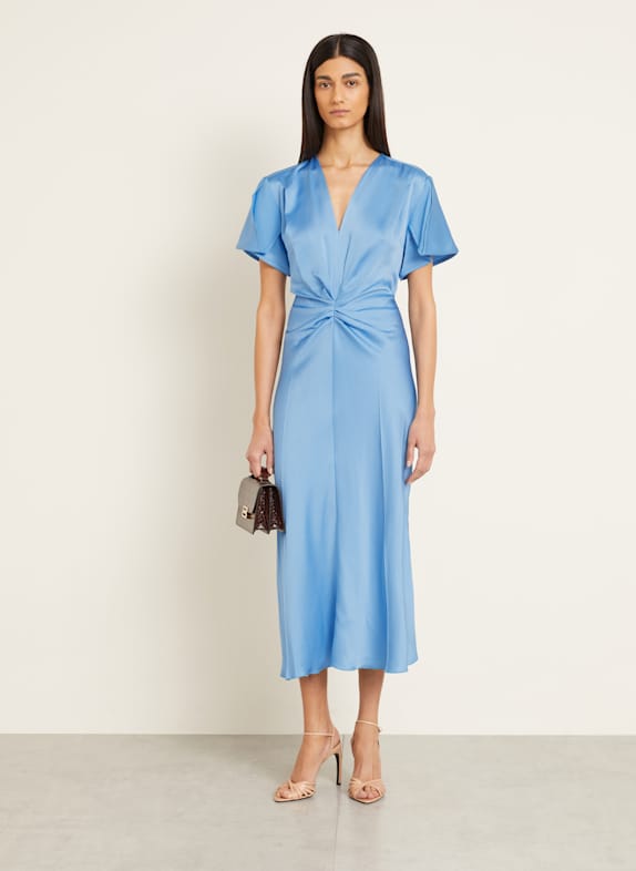 VICTORIA BECKHAM Satin dress BLUE