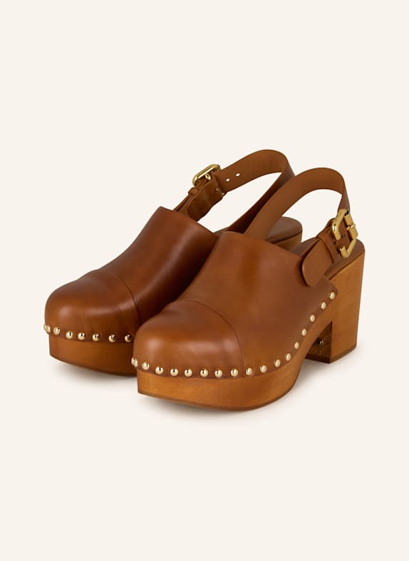 Chloé Clogs JEANNETTE mit Nieten BRAUN