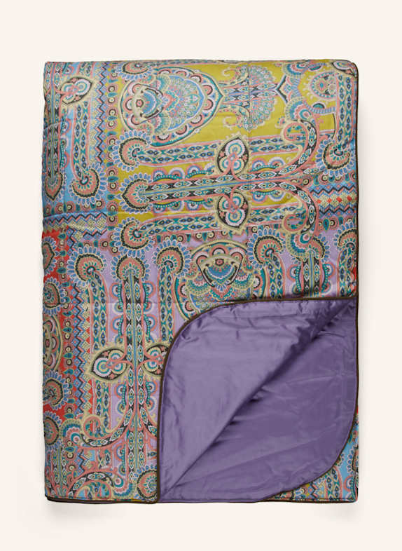 ETRO Home Tagesdecke LILA/ GRÜN/ HELLGELB