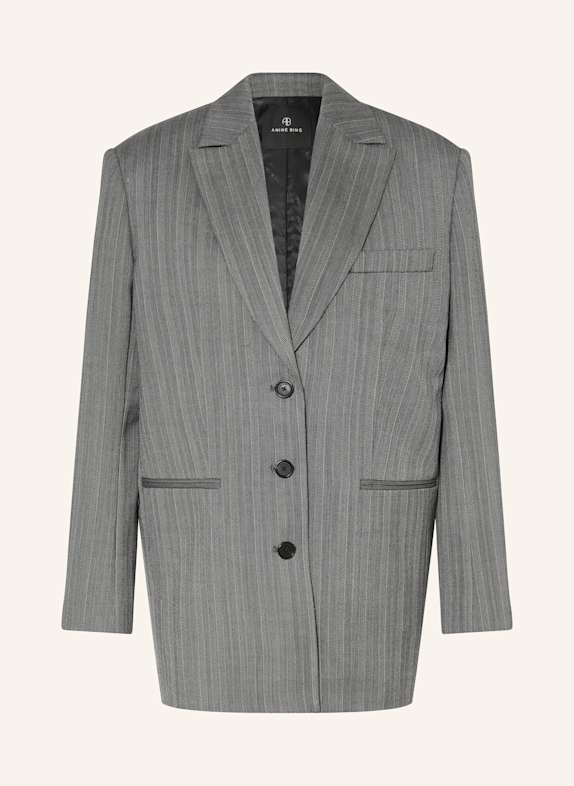 ANINE BING Oversized blejzr DECLAN ČERNÁ/ BÍLÁ/ TMAVĚ MODRÁ