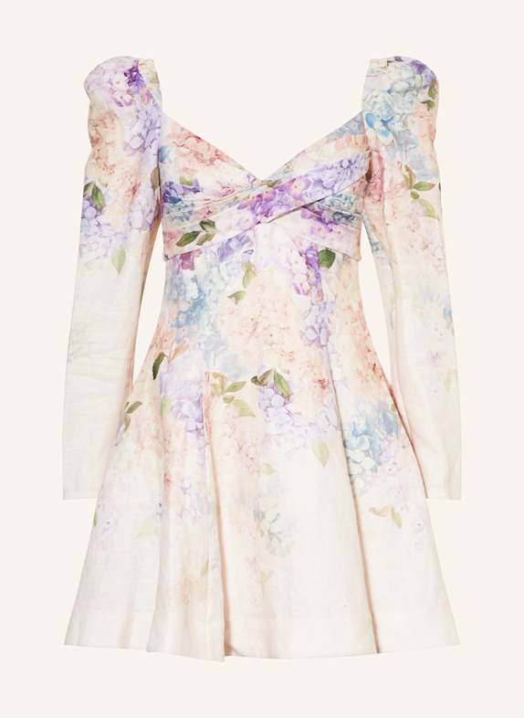 ZIMMERMANN Leinenkleid HELLROSA/ LILA/ HELLGRÜN