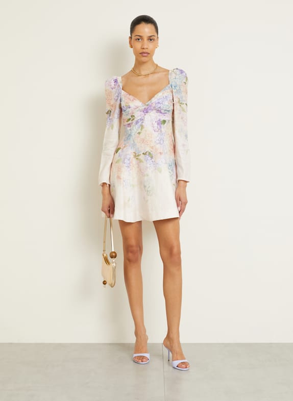 ZIMMERMANN Linen dress LIGHT PINK/ PURPLE/ LIGHT GREEN
