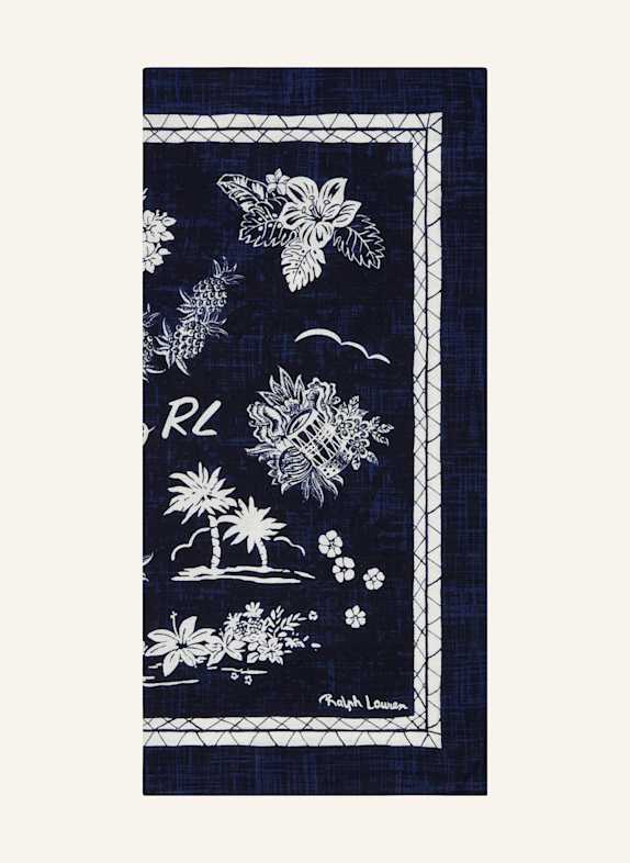 POLO RALPH LAUREN Tuch mit Leinen WEISS/ DUNKELBLAU