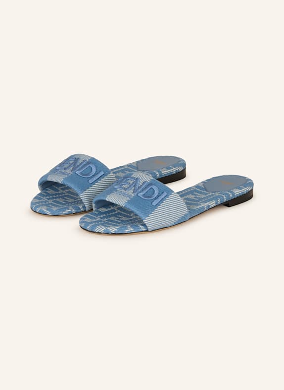 FENDI Pantoletten BLAU/ HELLBLAU