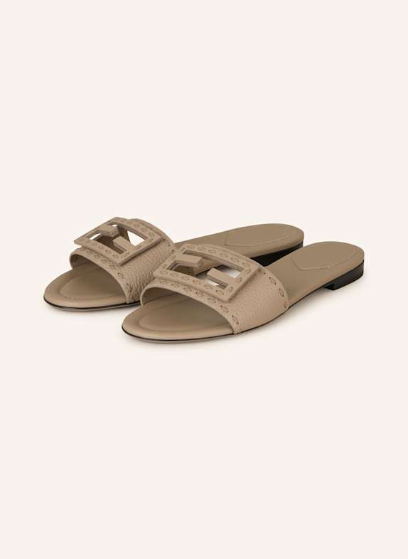FENDI Pantoletten HELLBRAUN