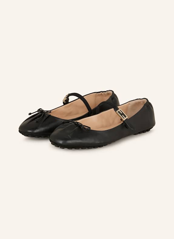 FENDI Mary-Jane-Ballerinas SCHWARZ