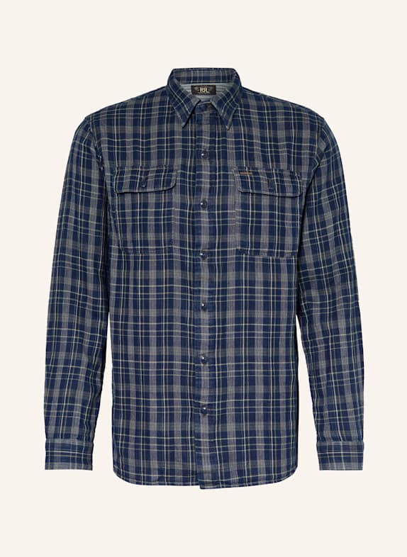 RRL Hemd Regular Fit DUNKELBLAU/ CREME/ HELLGRÜN