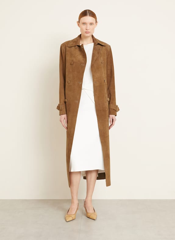 NOUR HAMMOUR Ledermantel TATE COGNAC
