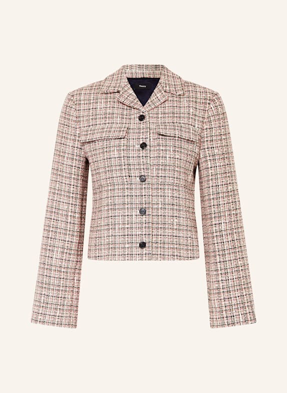 Theory Kastenjacke aus Tweed PINK/ SCHWARZ/ ECRU