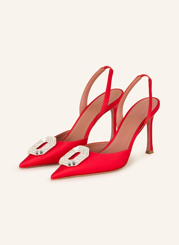 AMINA MUADDI Escarpins à bride CAMELIA ROUGE