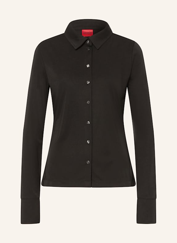 HUGO Hemdbluse DORELE aus Jersey SCHWARZ