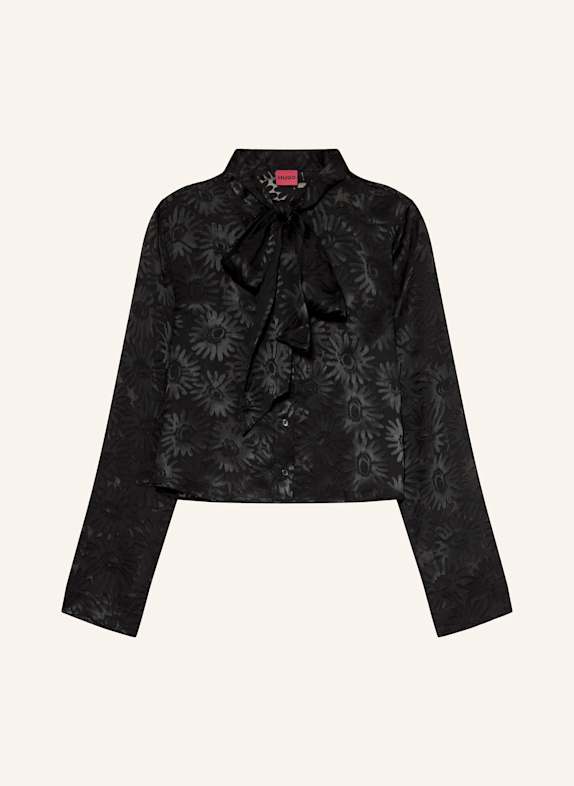 HUGO Bluse EURYDYKE mit abnehmbarer Schluppe SCHWARZ