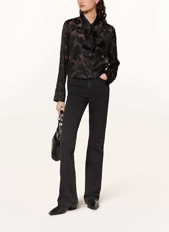 HUGO Blouse EURYDYKE met afneembare kraag ZWART